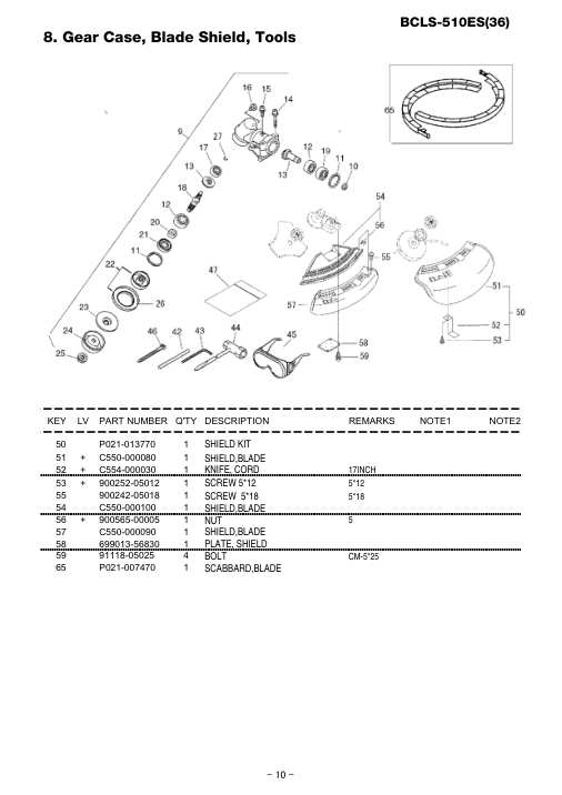 Echo BCLS-510ES IPL / Parts List source page 11
