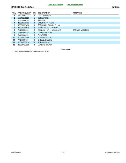 Echo BRD280e IPL / Parts List source page 19
