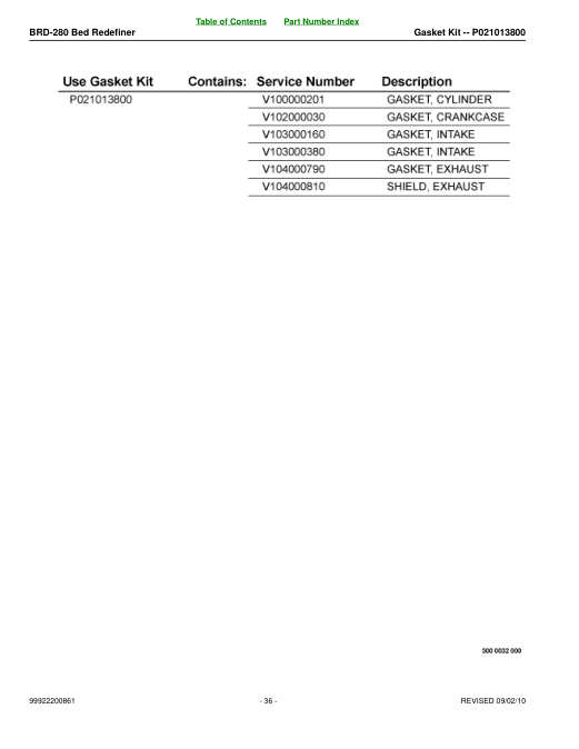 Echo BRD280e IPL / Parts List source page 36