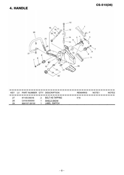 Echo CS-510 IPL / Parts List source page 9