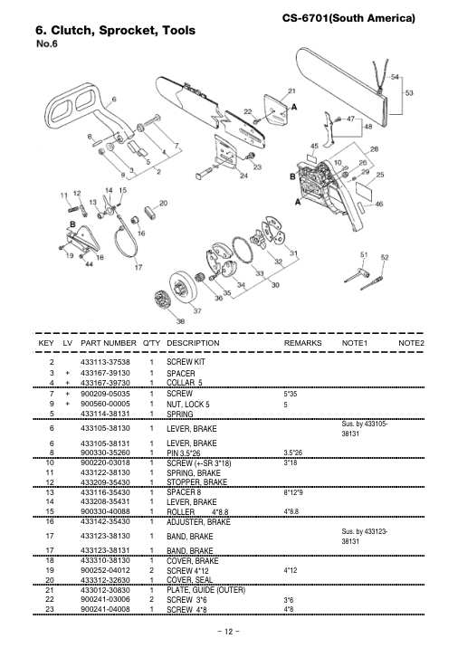 Echo CS-6701(South IPL / Parts List source page 13