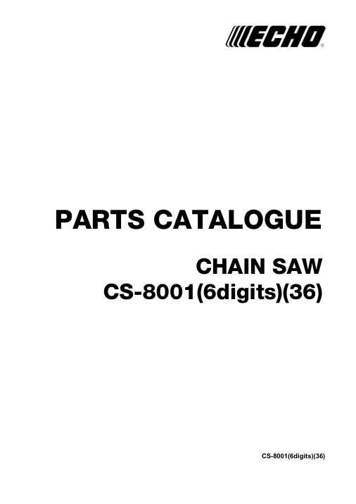 Echo CS-8001 IPL / Parts List