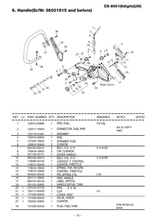 Echo CS-8001 IPL / Parts List source page 13