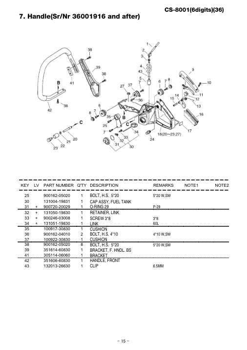 Echo CS-8001 IPL / Parts List source page 16