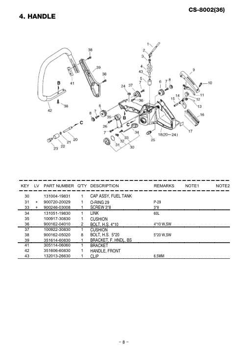 Echo CS-8002 IPL / Parts List source page 9