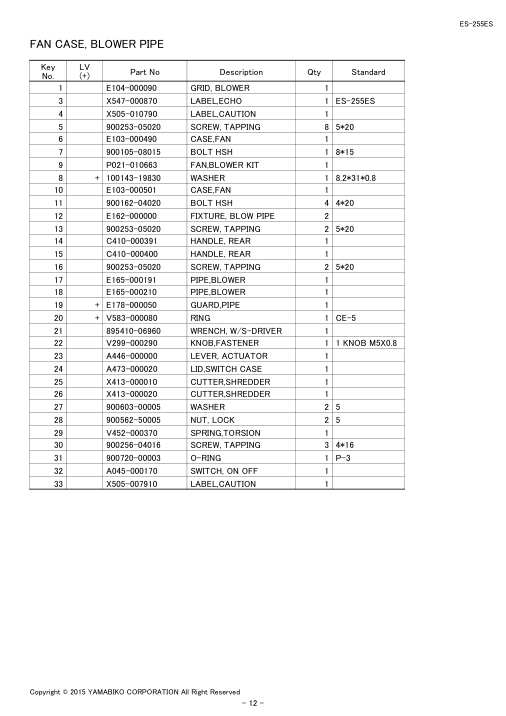 Echo ES-255ES IPL / Parts List source page 14