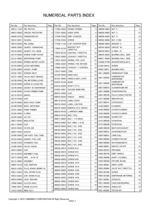 Echo GT-22GES IPL / Parts List source page 21