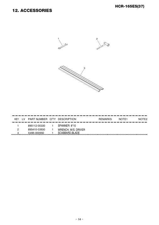 Echo HCR-165ES IPL / Parts List source page 15