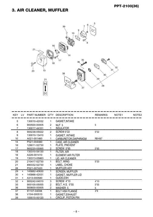 Echo PPT-2100 IPL / Parts List source page 7
