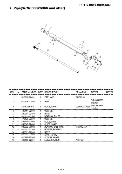 Echo PPT-2400 IPL / Parts List source page 13