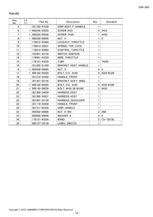 Echo SRM-3800 IPL / Parts List source page 16