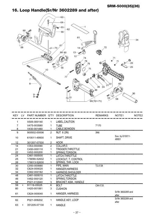 Echo SRM-5000 IPL / Parts List source page 38