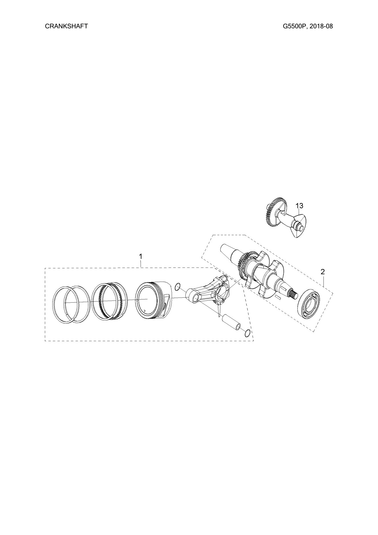 Husqvarna G5500P Crankshaft diagram