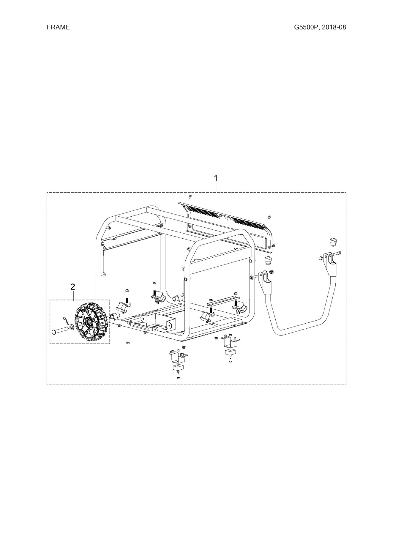 Husqvarna G5500P Frame diagram