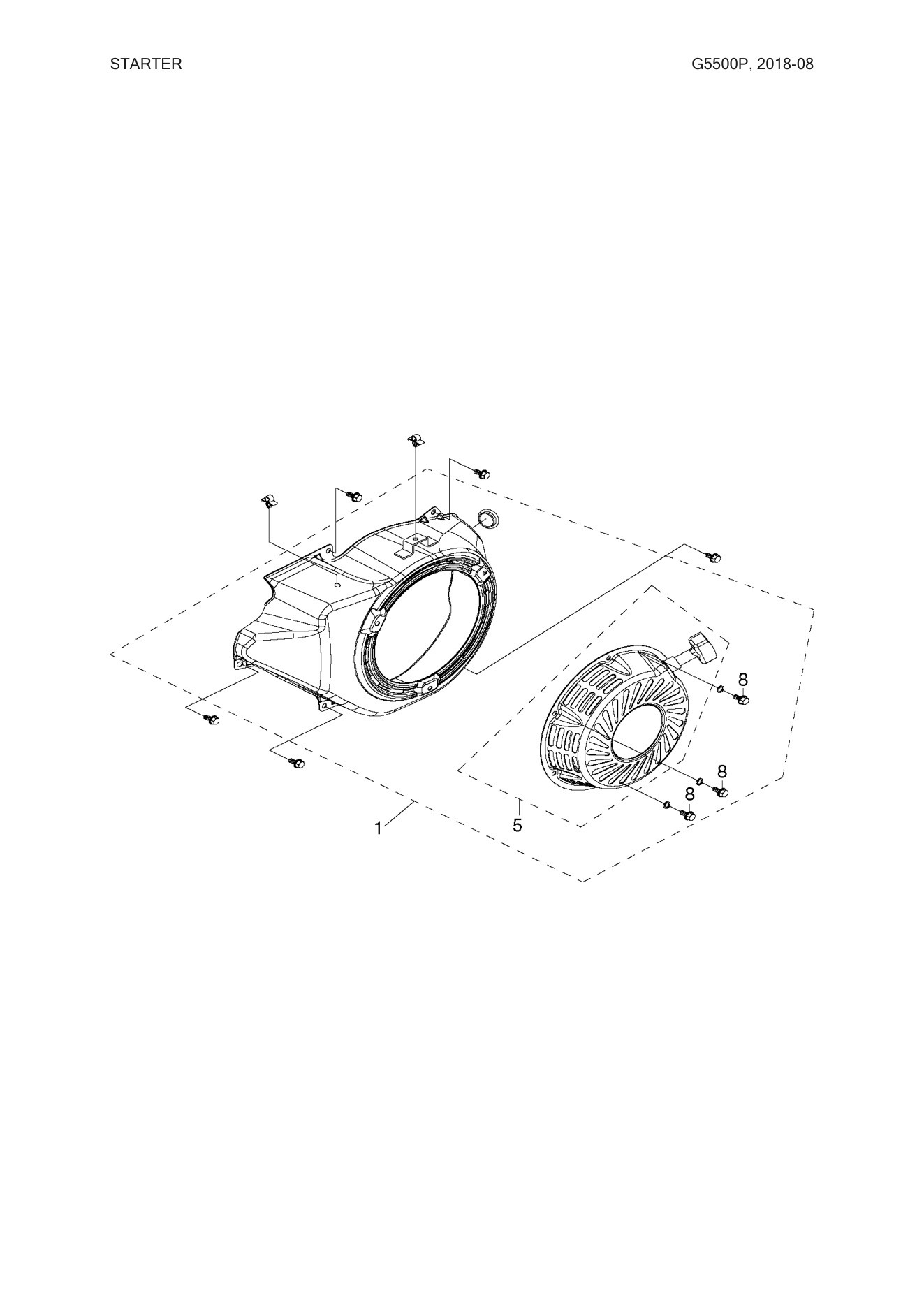 Husqvarna G5500P Starter diagram