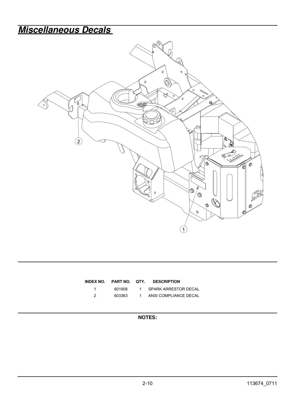 Hustler X-One Parts Manual - 113674 - Miscellaneous Decals diagram