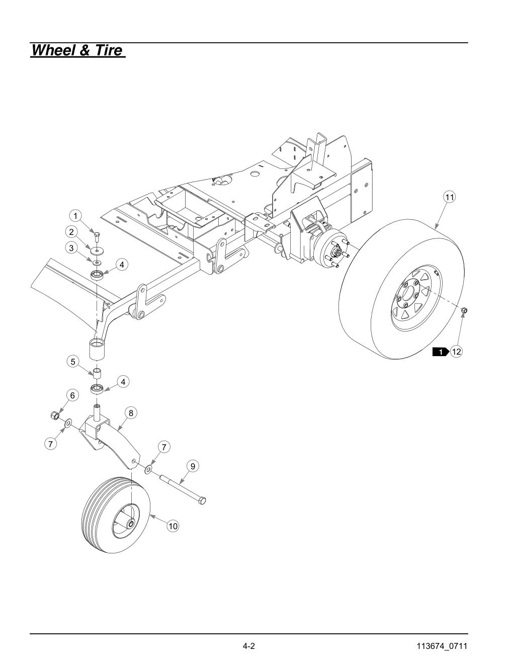 Hustler X-One Parts Manual - 113674 - Wheel & Tire diagram