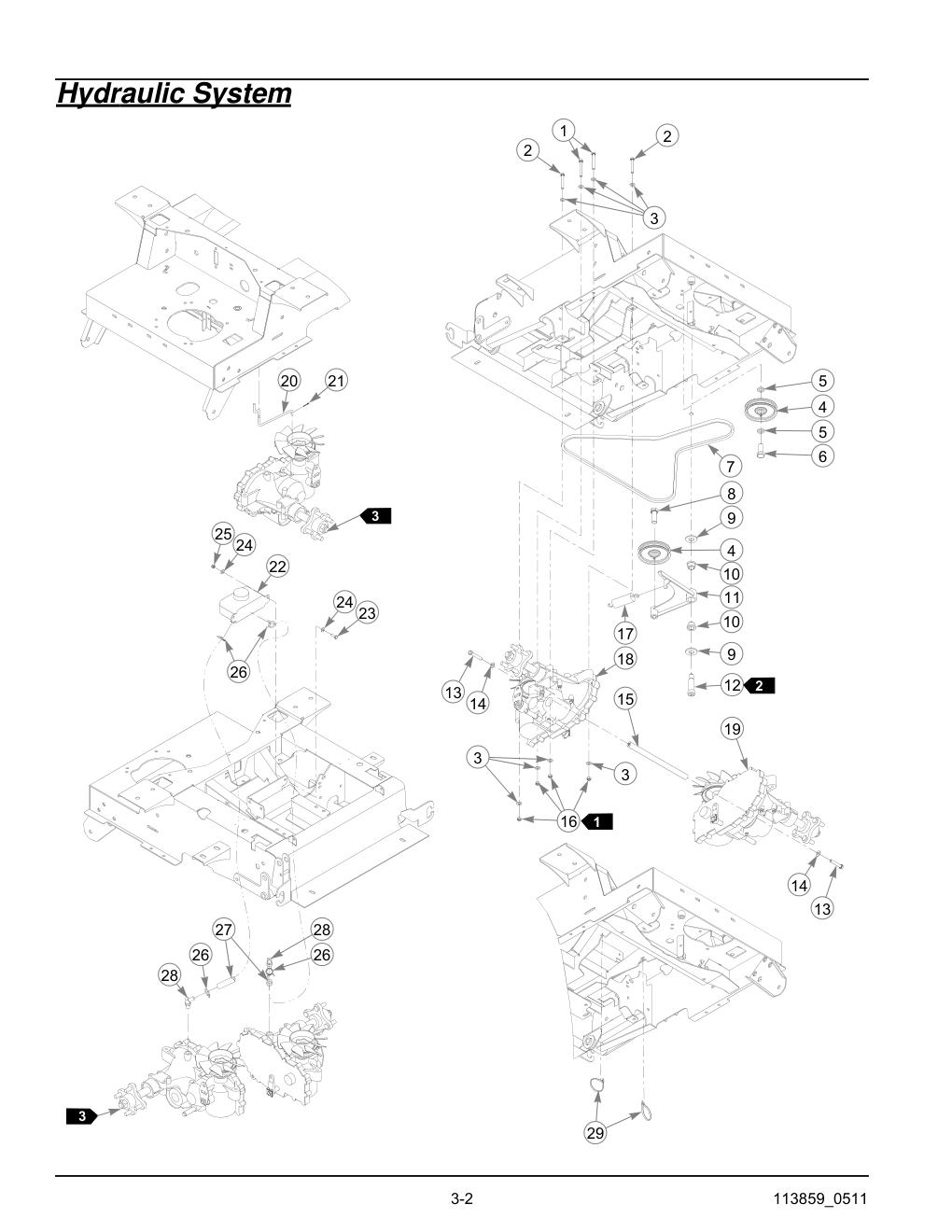 not reflected in this parts manual, see your Hustler dealer - 786061 - Hydraulic System diagram