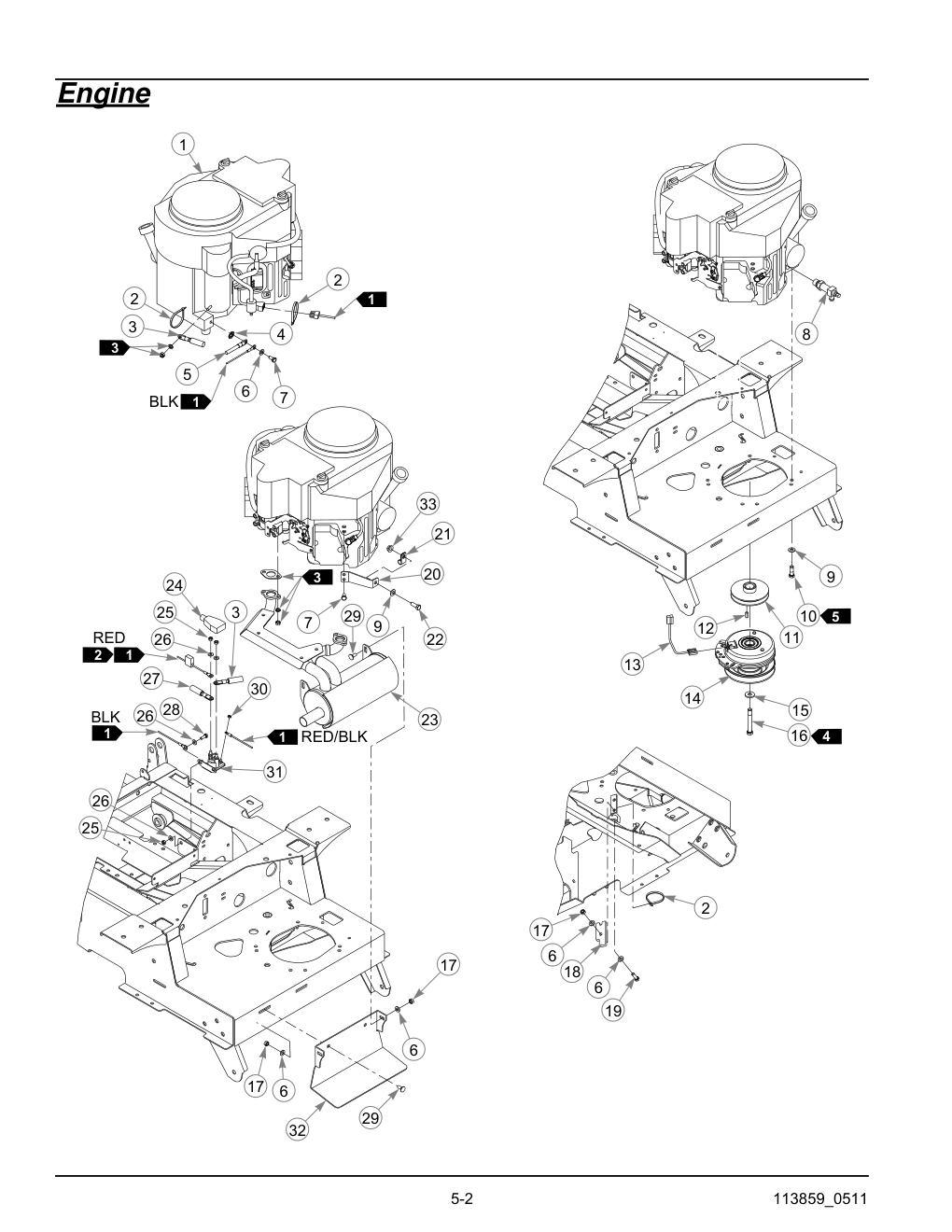 not reflected in this parts manual, see your Hustler dealer - 786061 - Engine diagram
