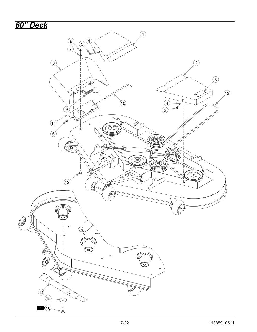 not reflected in this parts manual, see your Hustler dealer - 786061 - 60" Deck diagram
