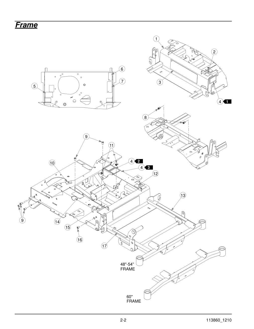 Hustler FasTrak Super Duty Parts Manual - 786061 - Frame diagram