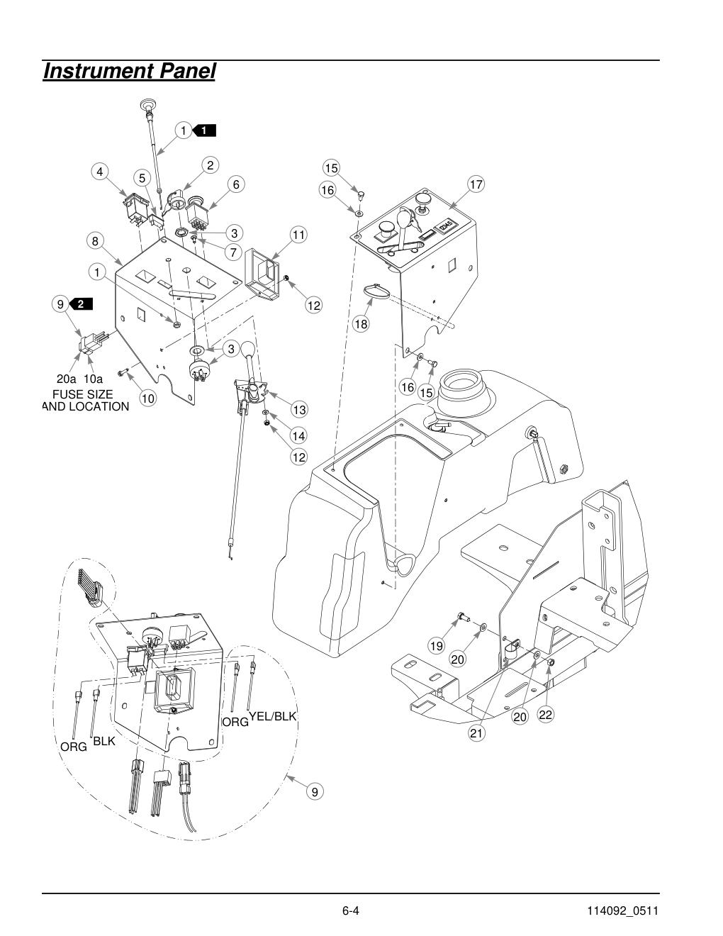 Hustler Super Z Parts Manual - 929927 - Instrument Panel diagram