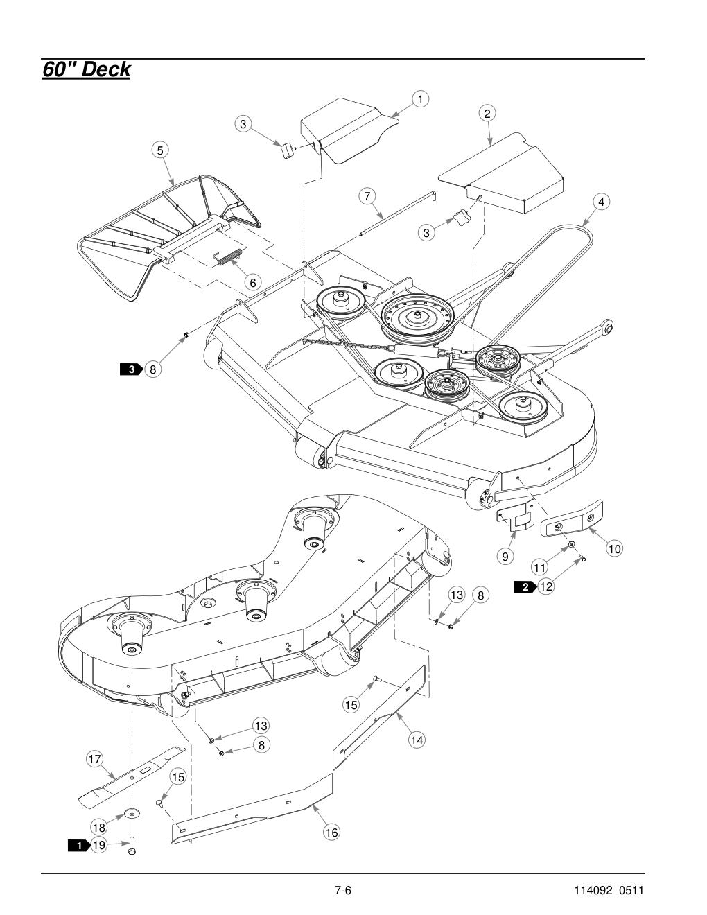 Hustler Super Z Parts Manual - 929927 - 60" Deck diagram