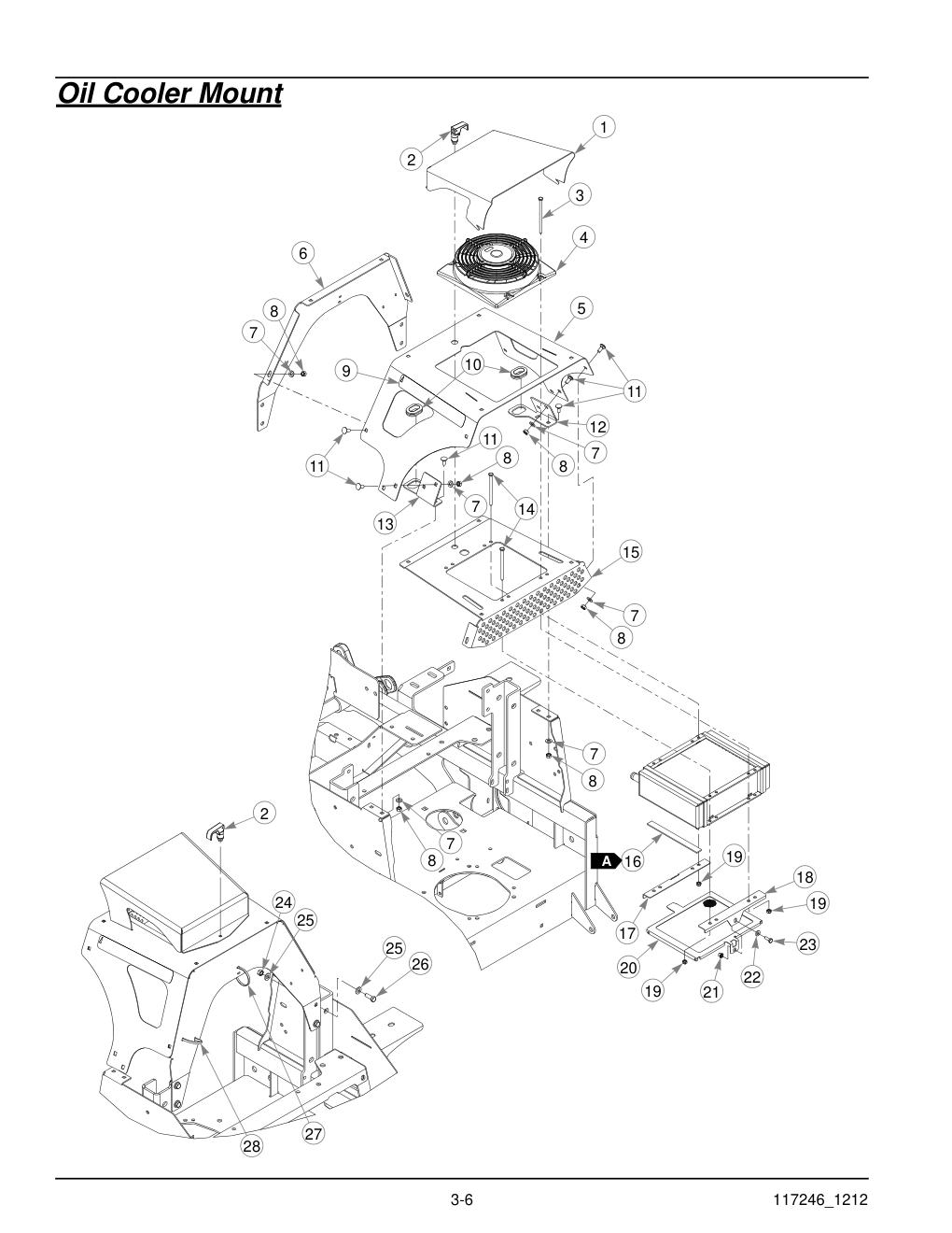 Hustler® Super 104 Parts Manual - 931733 - Oil Cooler Mount diagram