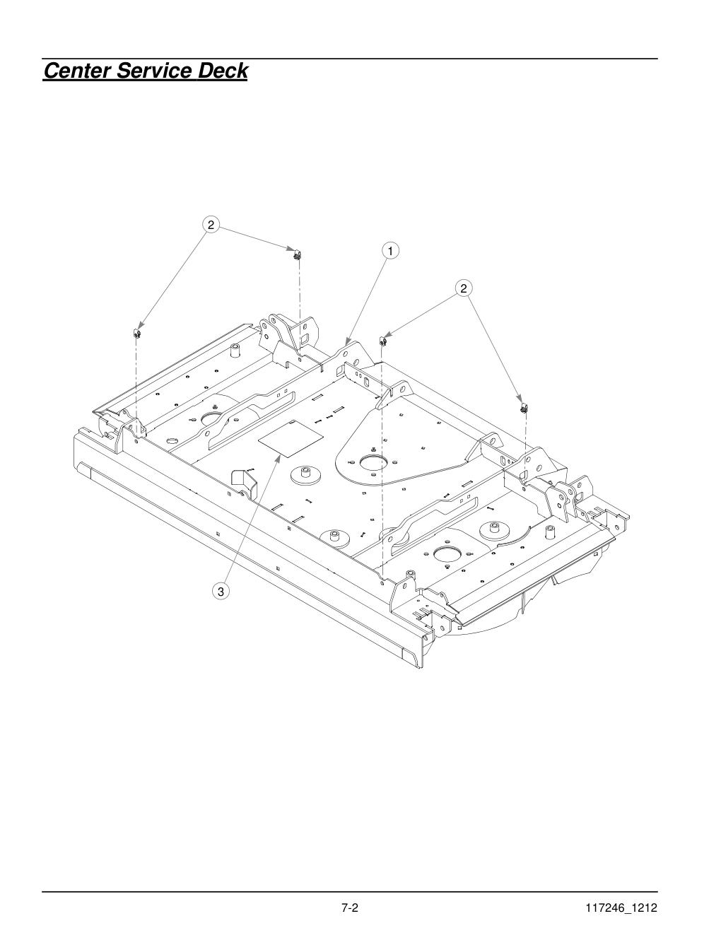 Hustler® Super 104 Parts Manual - 931733 - Center Service Deck diagram