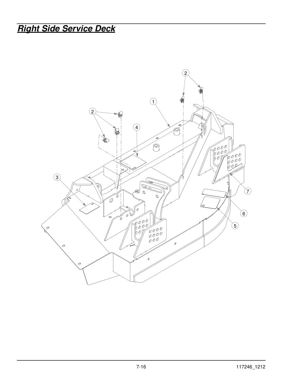 Hustler® Super 104 Parts Manual - 931733 - Right Side Service Deck diagram