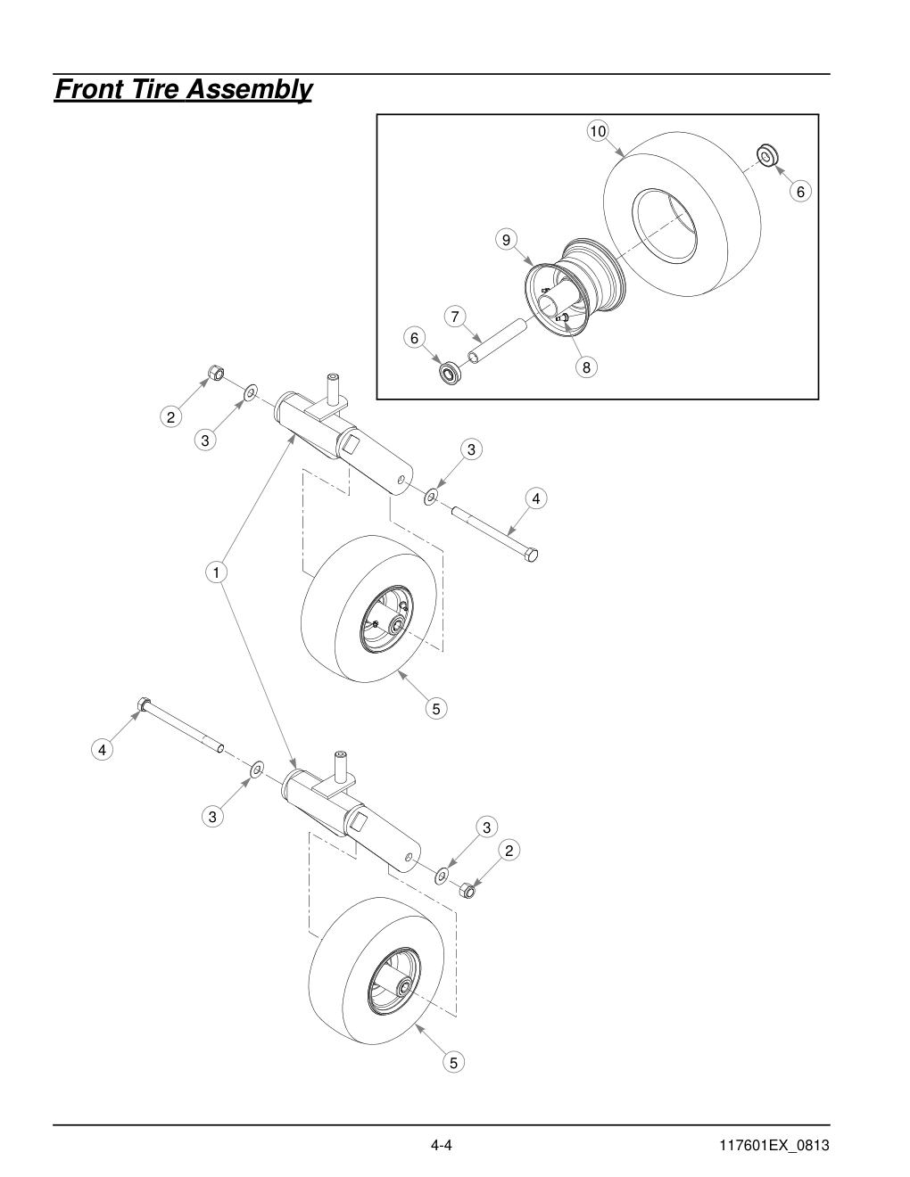 Hustler® X-ONE i Parts Manual - 931949EX - Front Tire Assembly diagram