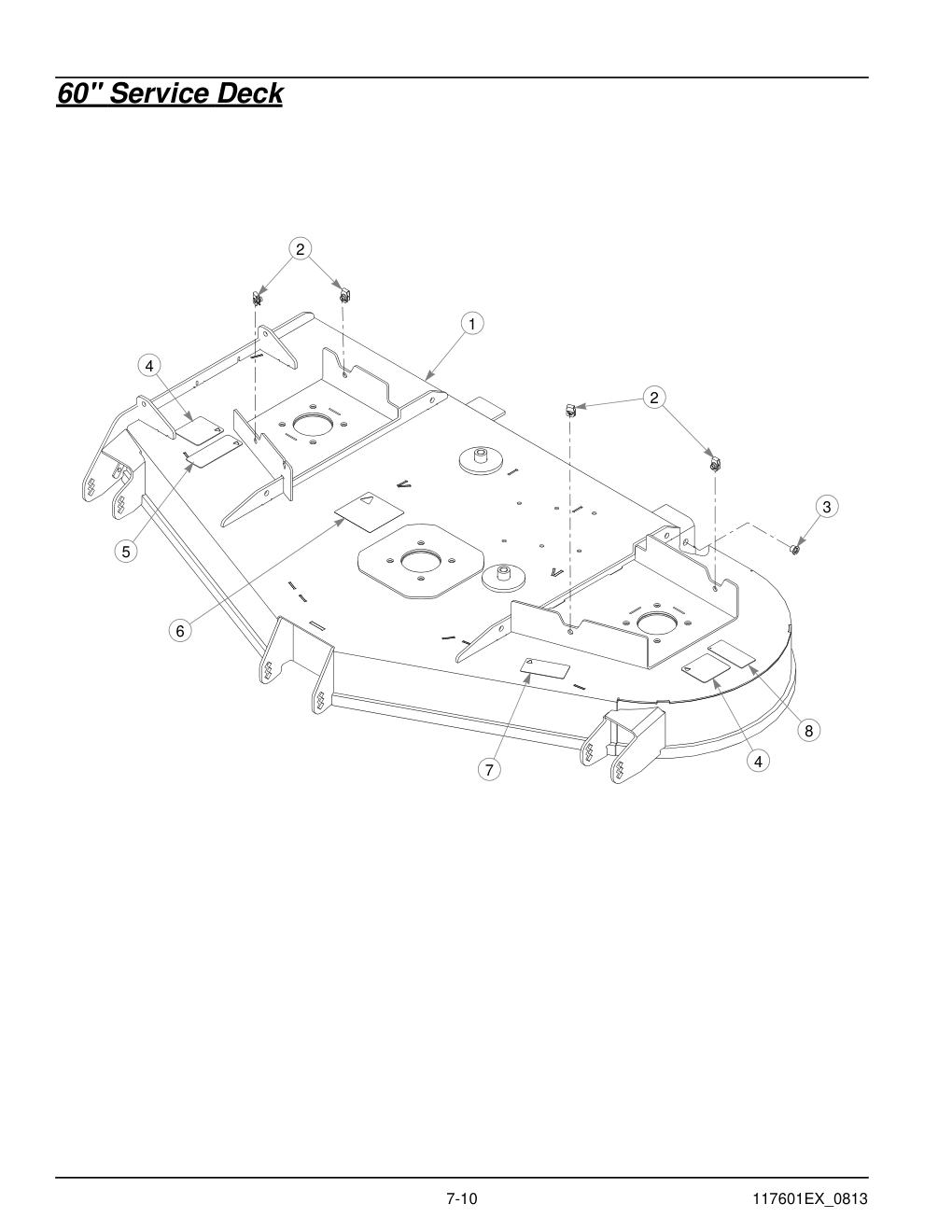 Hustler® X-ONE i Parts Manual - 931949EX - 60" Service Deck diagram