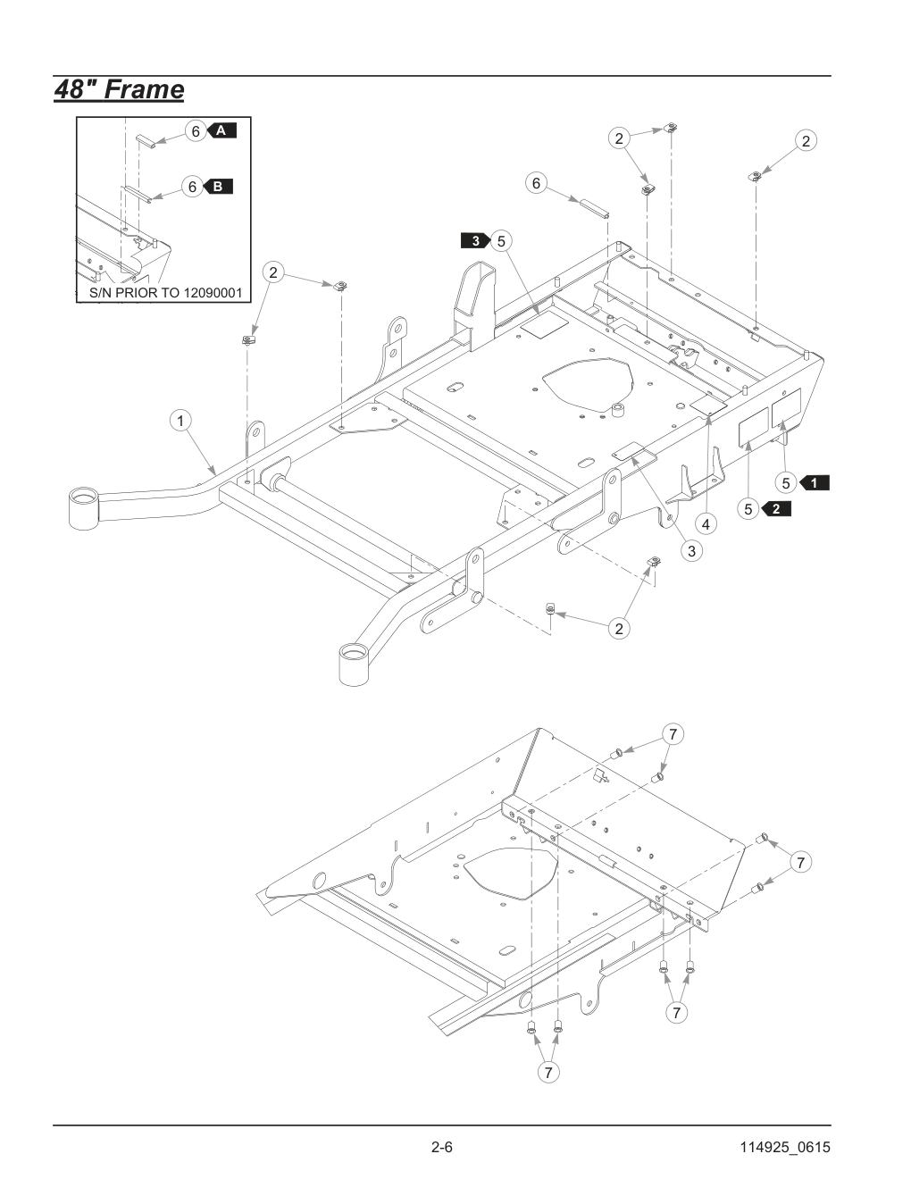 Hustler® TrimStar Parts Manual - 930388 - 48" Frame diagram