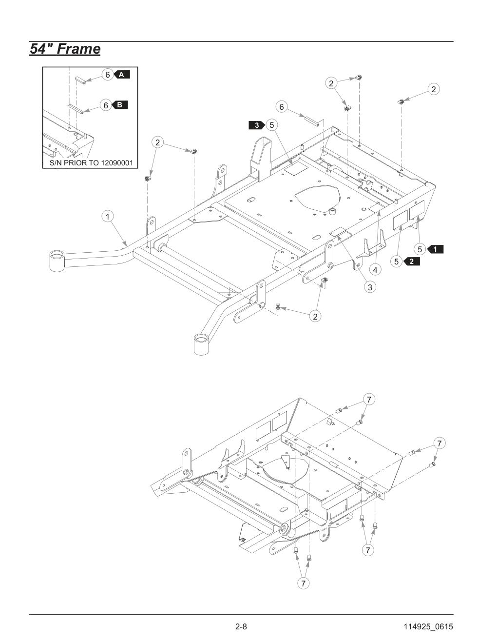 Hustler® TrimStar Parts Manual - 930388 - 54" Frame diagram