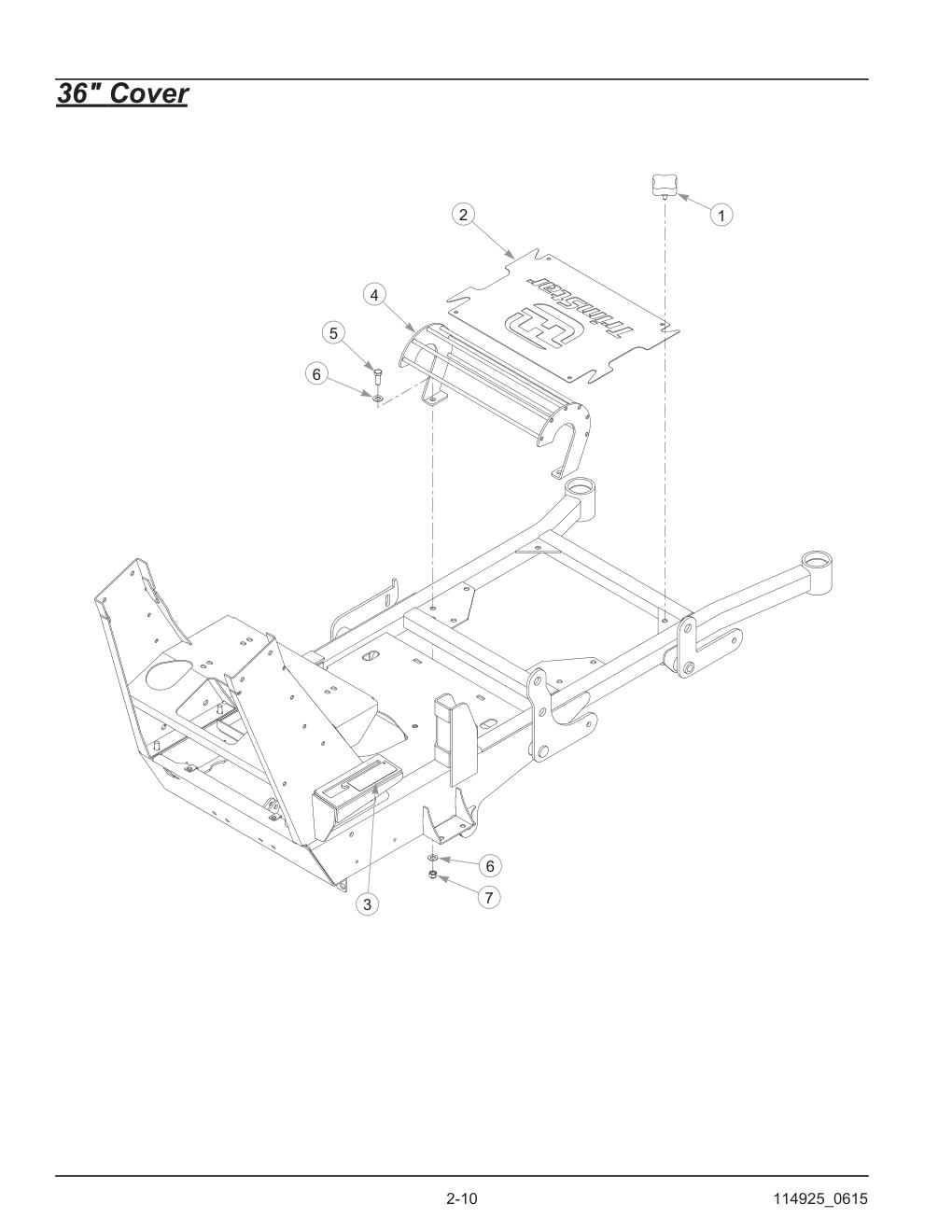 Hustler® TrimStar Parts Manual - 930388 - 36" Cover diagram