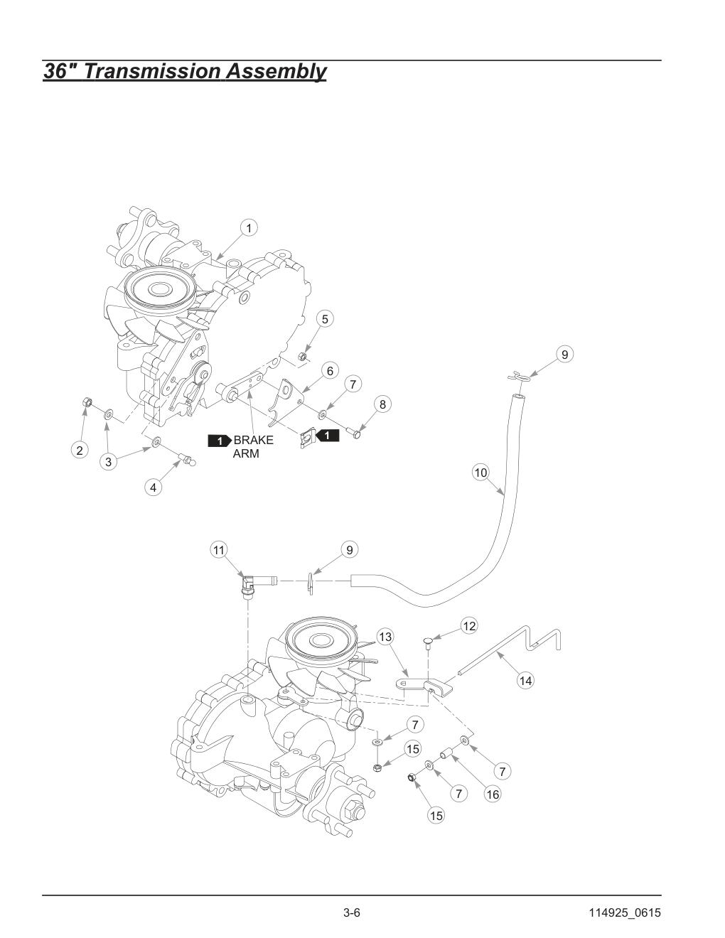 Hustler® TrimStar Parts Manual - 930388 - 36" Transmission Assembly diagram