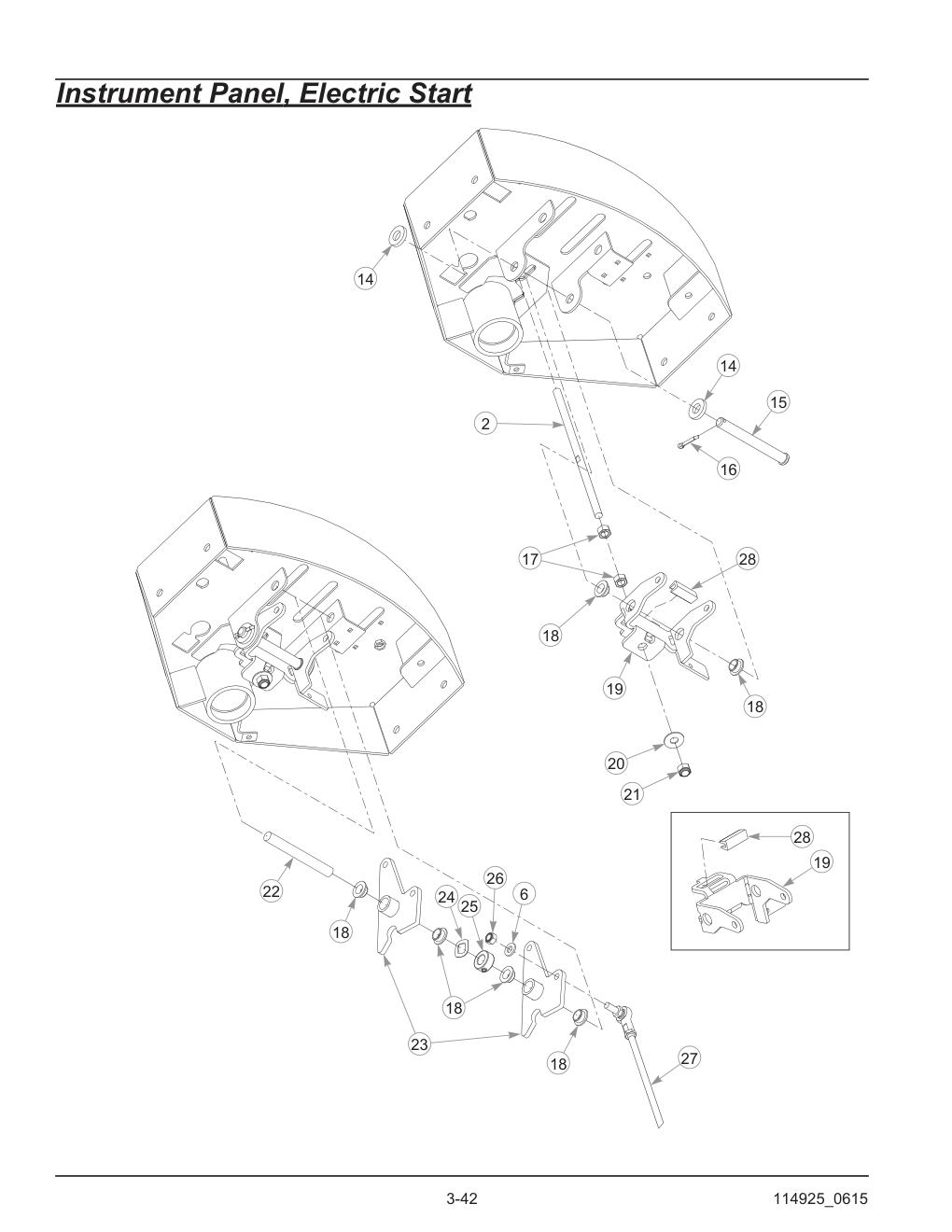Hustler® TrimStar Parts Manual - 930388 - Instrument Panel, Electric Start diagram