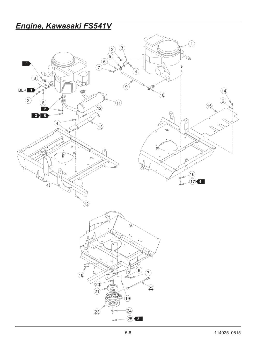 Hustler® TrimStar Parts Manual - 930388 - Engine, Kawasaki FS541V diagram