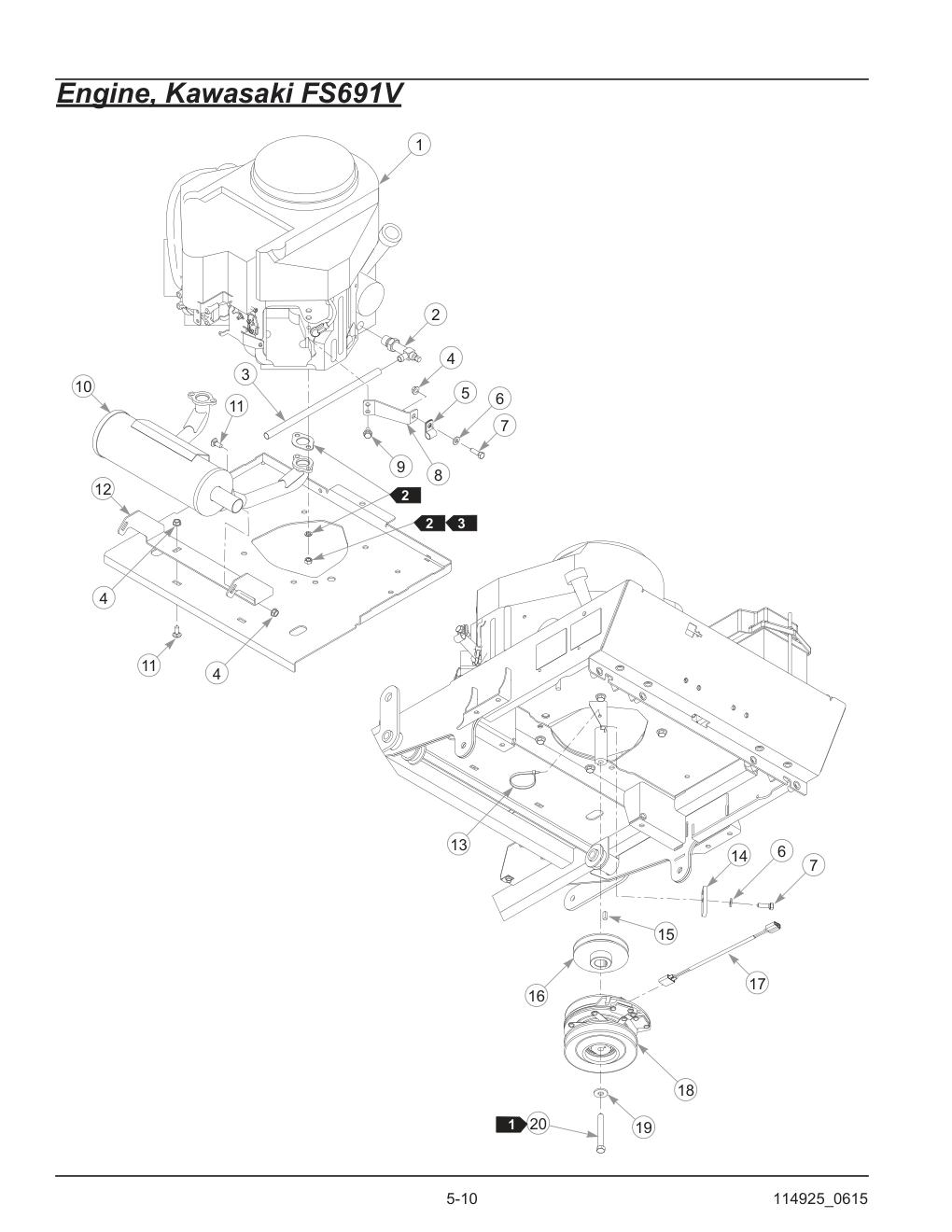 Hustler® TrimStar Parts Manual - 930388 - Engine, Kawasaki FS691V diagram