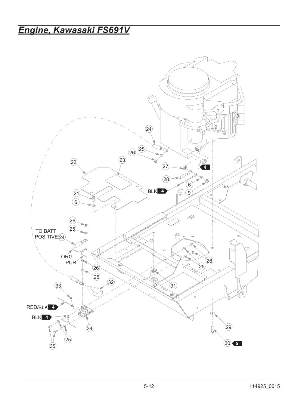 Hustler® TrimStar Parts Manual - 930388 - Engine, Kawasaki FS691V diagram