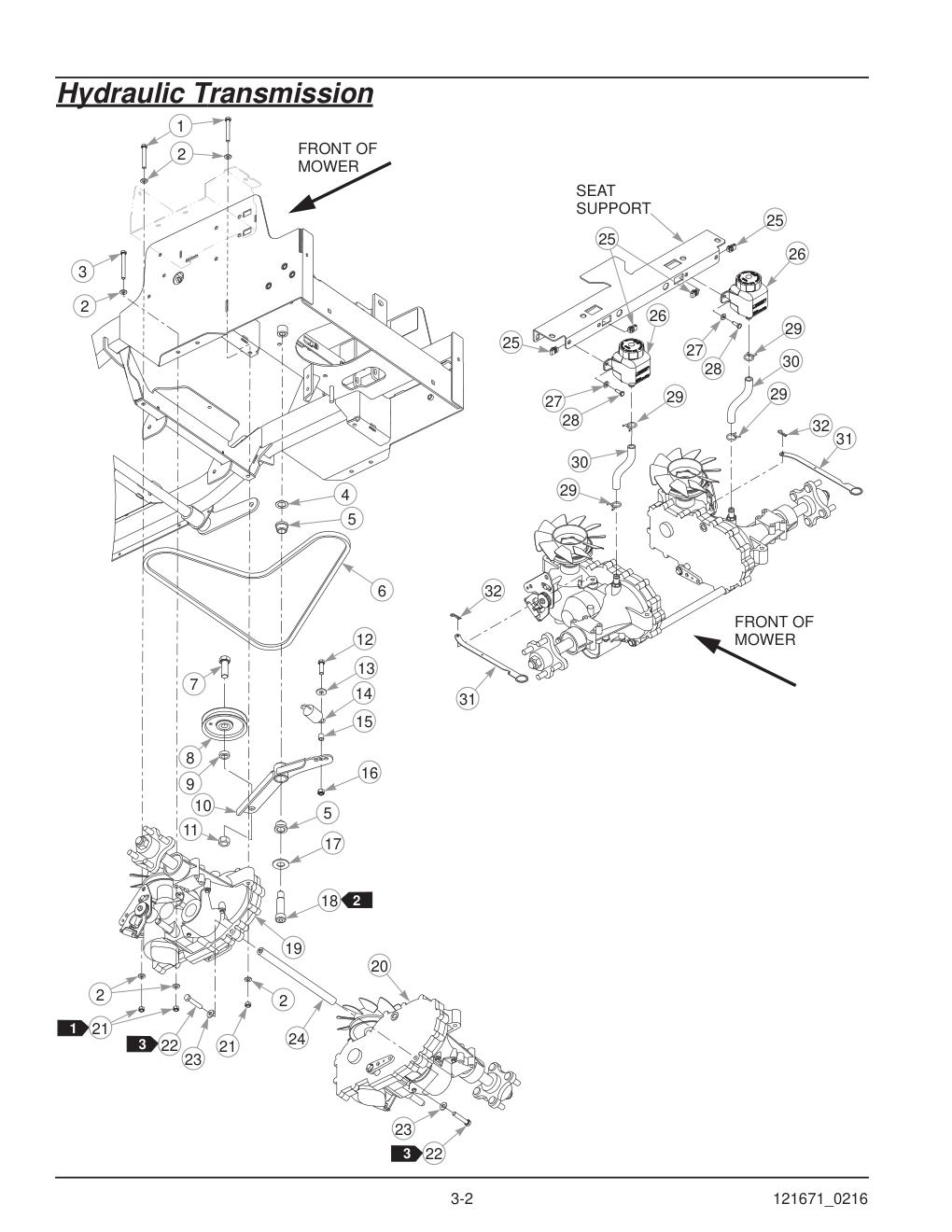 Hustler® FasTrak® SDX Parts Manual - 933945 - Hydraulic Transmission diagram