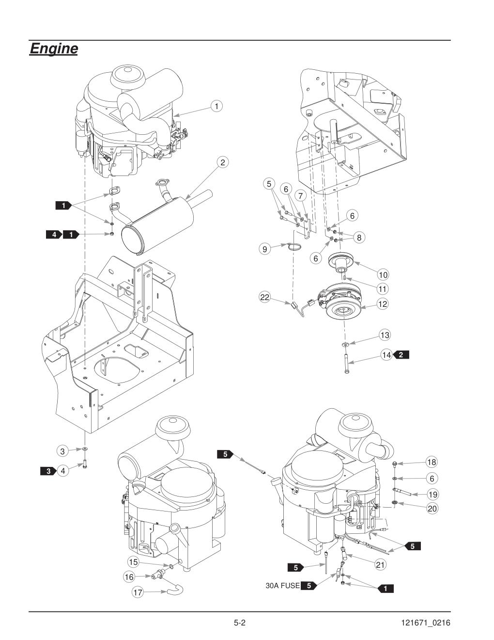Hustler® FasTrak® SDX Parts Manual - 933945 - Engine diagram