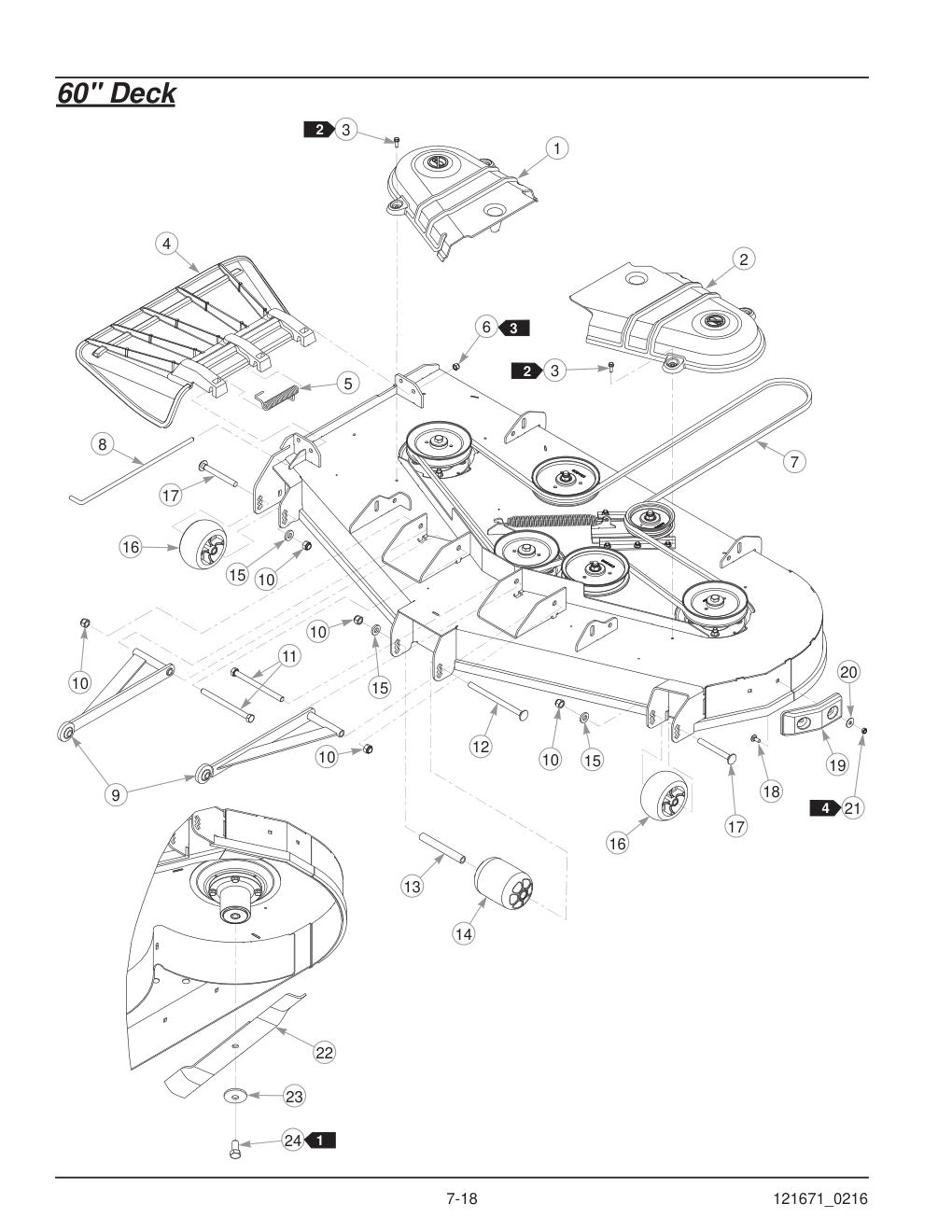 Hustler® FasTrak® SDX Parts Manual - 933945 - 60" Deck diagram