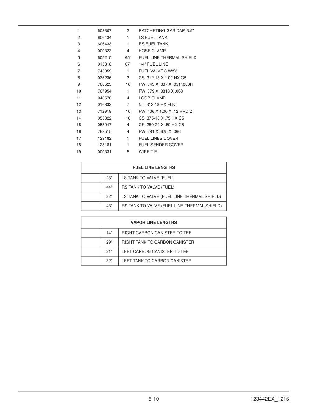 Hustler® X-One® Parts Manual - 936237EX - Fuel Tank Service Parts diagram
