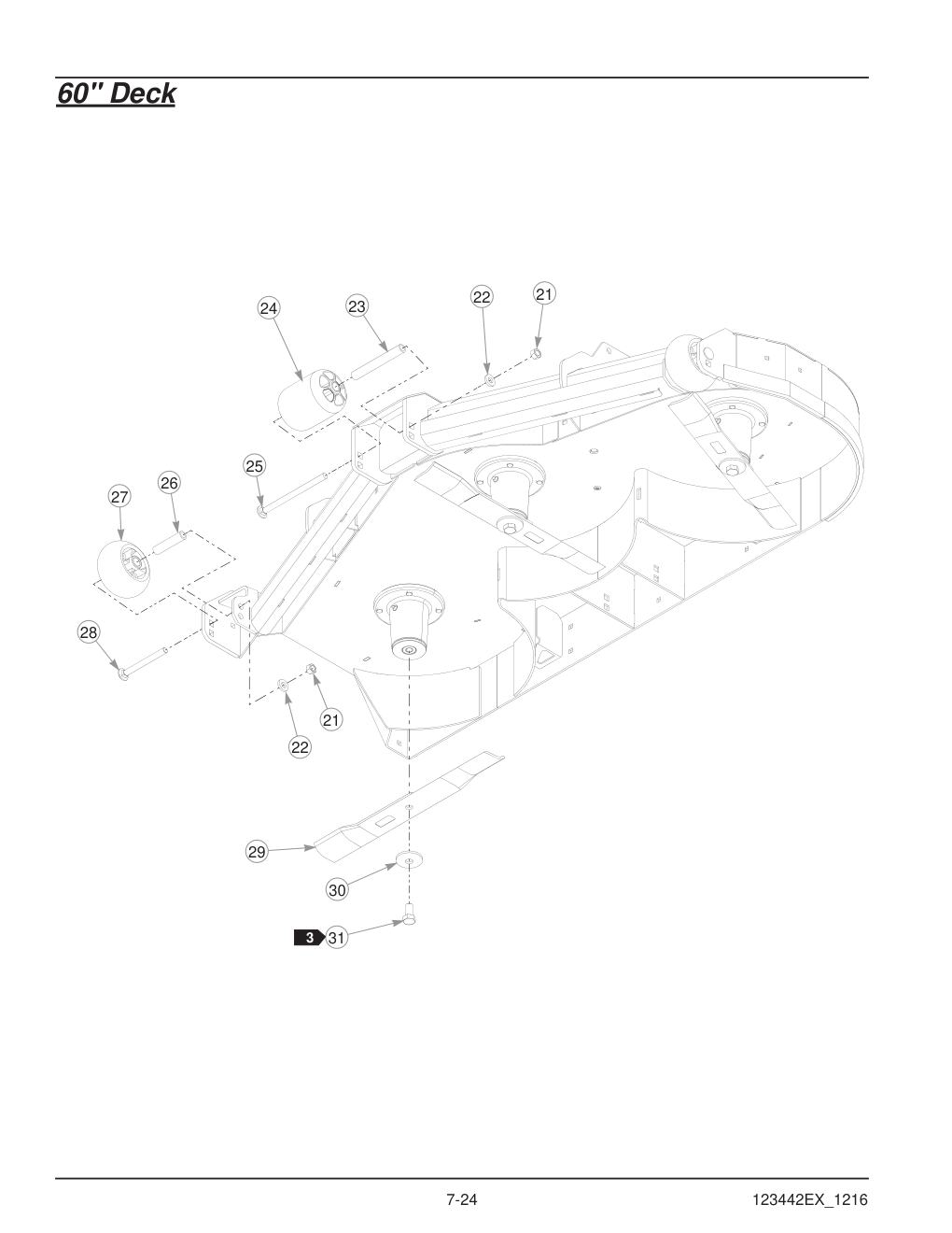 Hustler® X-One® Parts Manual - 936237EX - 60" Deck diagram