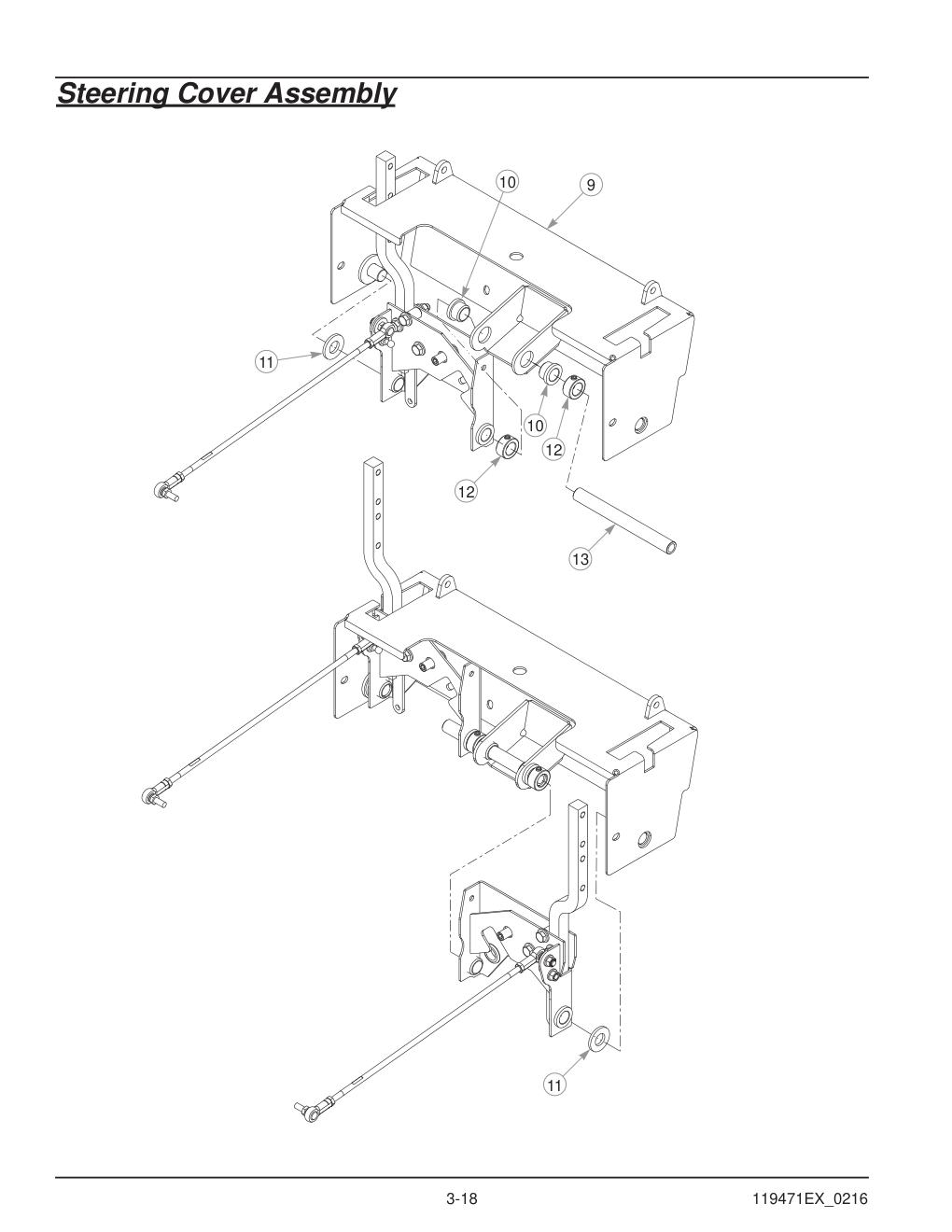 Hustler® X-One Parts Manual - 932723EX - Steering Cover Assembly diagram