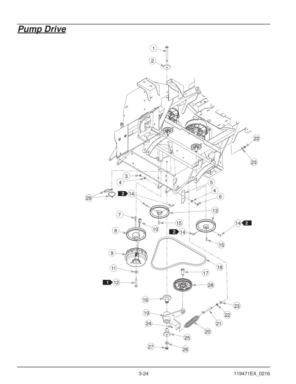 Hustler® X-One Parts Manual - 932723EX - Pump Drive diagram
