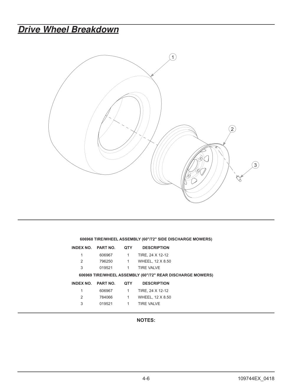 Hustler® Diesel Z Parts Manual - 605696 - Drive Wheel Breakdown diagram