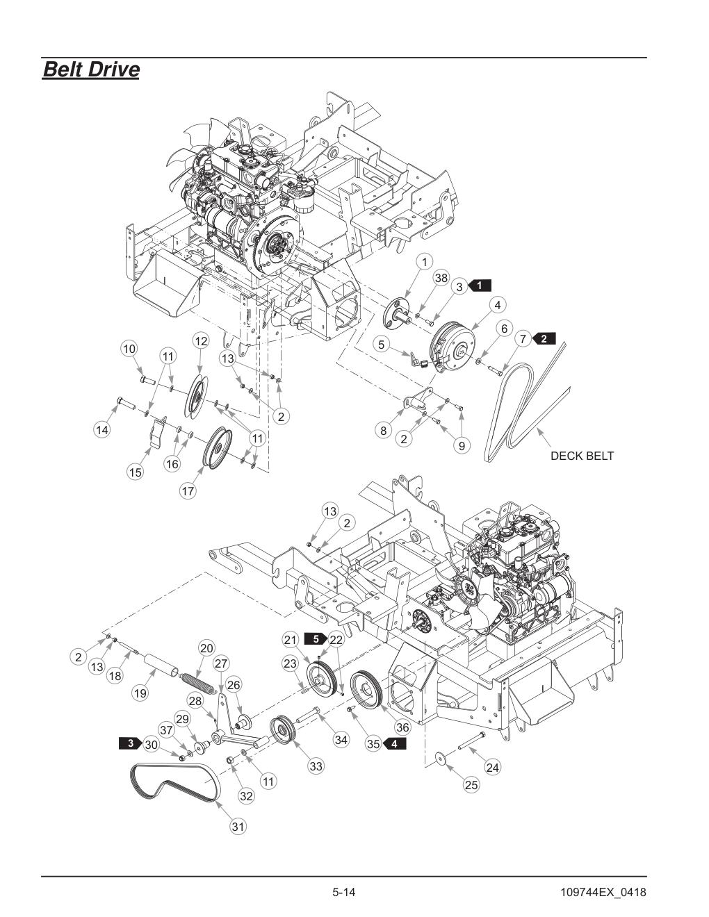 Hustler® Diesel Z Parts Manual - 605696 - Belt Drive diagram