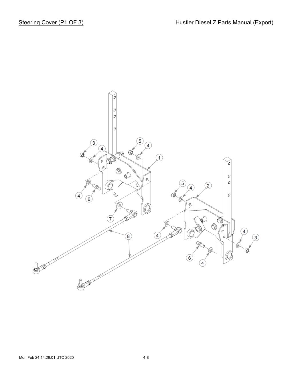 Hustler Diesel Z Parts Manual (Export) - 782078 - Steering Cover (P1 OF 3) diagram